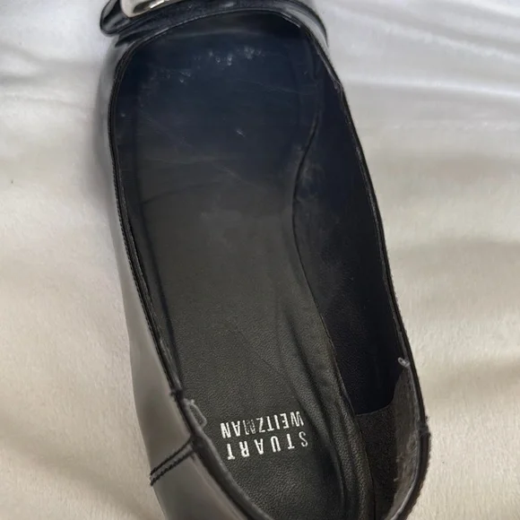 Stuart Weitzman Black Peep Toe Flats - Size 11 - Picture 9 of 11